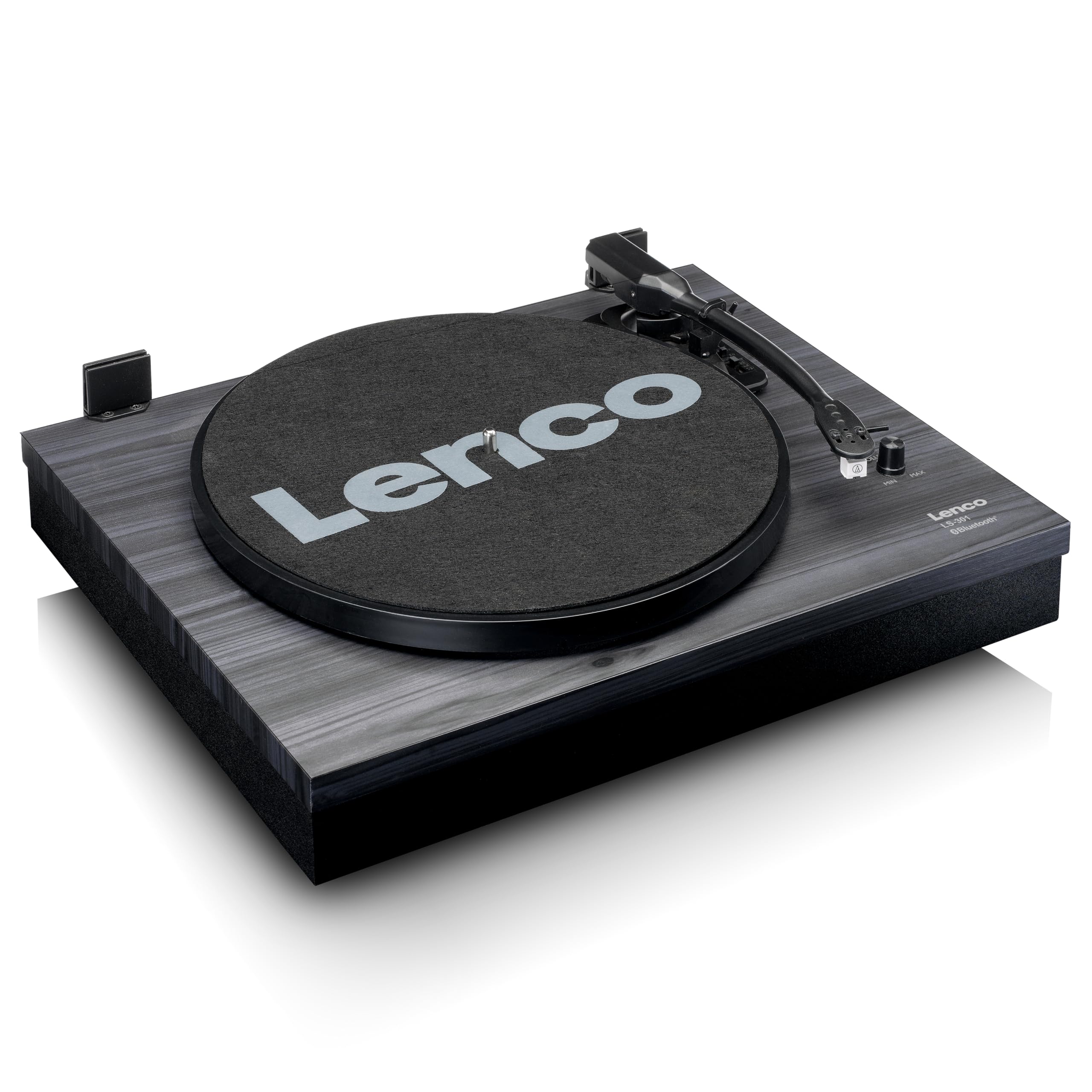 Lenco LS-301BK - Bluetooth® Plattenspieler mit Zwei externen Lautsprechern und 2 x 10 Watt RMS, schwarz