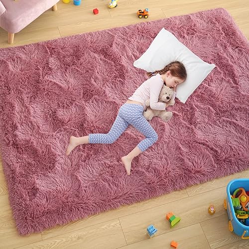 Alfombras ultrasuaves y esponjosas para dormitorio, de 3 x 5 pies, alfombras de área de pelo largo para sala de estar, alfombra peluda grande y