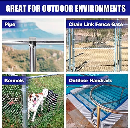 Miniatura 5 de uxcell Conector de abrazadera de tubo en T, 2 piezas, conector de tubería estructural, abrazadera de valla de enlace de cadena de acero inoxidable,