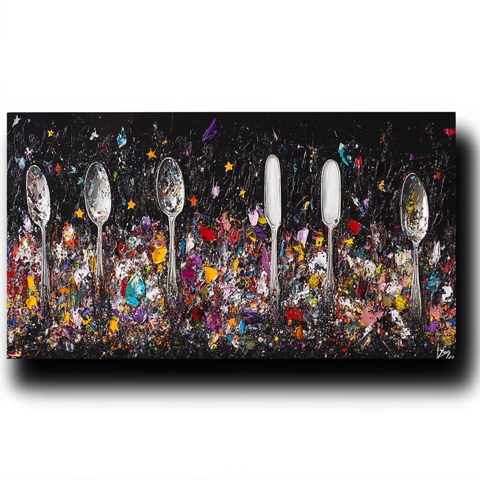 DIY Malen nach Zahlen Erwachsene GewüRze Malen nach Zahlen ab 7 jahre Mädchen LöFfel Kreativ set für Erwachsene mit Leinwand Acrylfarben set und Pinsel,Bastelset zum Bemalen für Wanddeko 80X160cm 7-9-