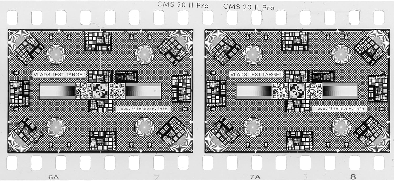 35 mm and 645+6x6+6x7 Vlads Focus Checker High-Resolution Calibration Target Charts for Camera Scanning. Fully Utilize Your Lens Sharpness and Resolution. Two Charts Combo (35+645+66+67)