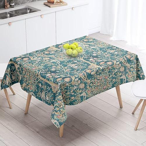 Miniatura 36 de Mantel floral retro de los años 70, decoración de fiesta de cumpleaños, mantel de plástico lavable para comedor, cocina, decoración de fiesta de