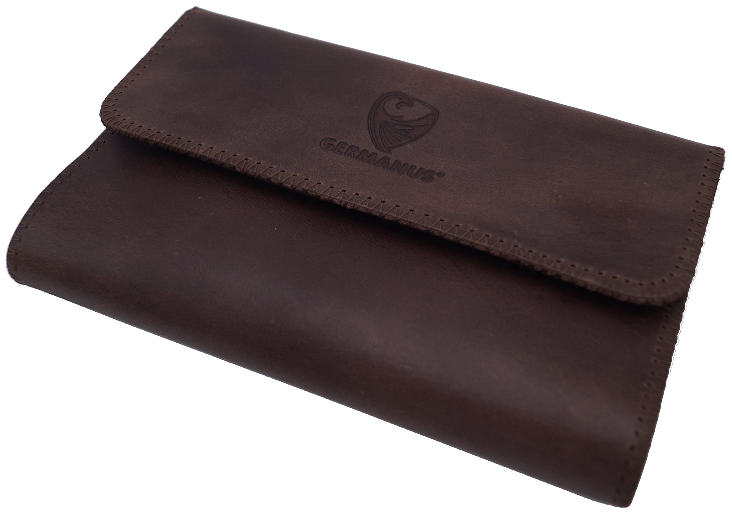 germanus tobacco pouch - Art Leather Classic large - tan | Hellbraun sturdy quality Handmade Leather Tobacco Pouch ALBRUNUS
