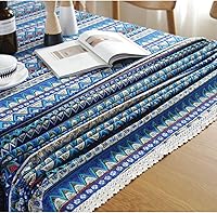 Vista 5 de Bringsine - Mantel de lino lavable, diseño vintage, varios tamaños