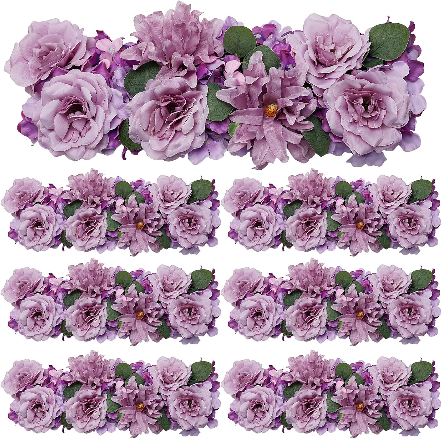 Pack of 6 Wedding Arch Decorations, 19.7 inch Artificial Flower Table Centerpieces Floral Arrangement for Wall Backdrop Party Bridal Shower Event Decor - Dusty Purple Dusty Purple Pack of 6 flower arrangement