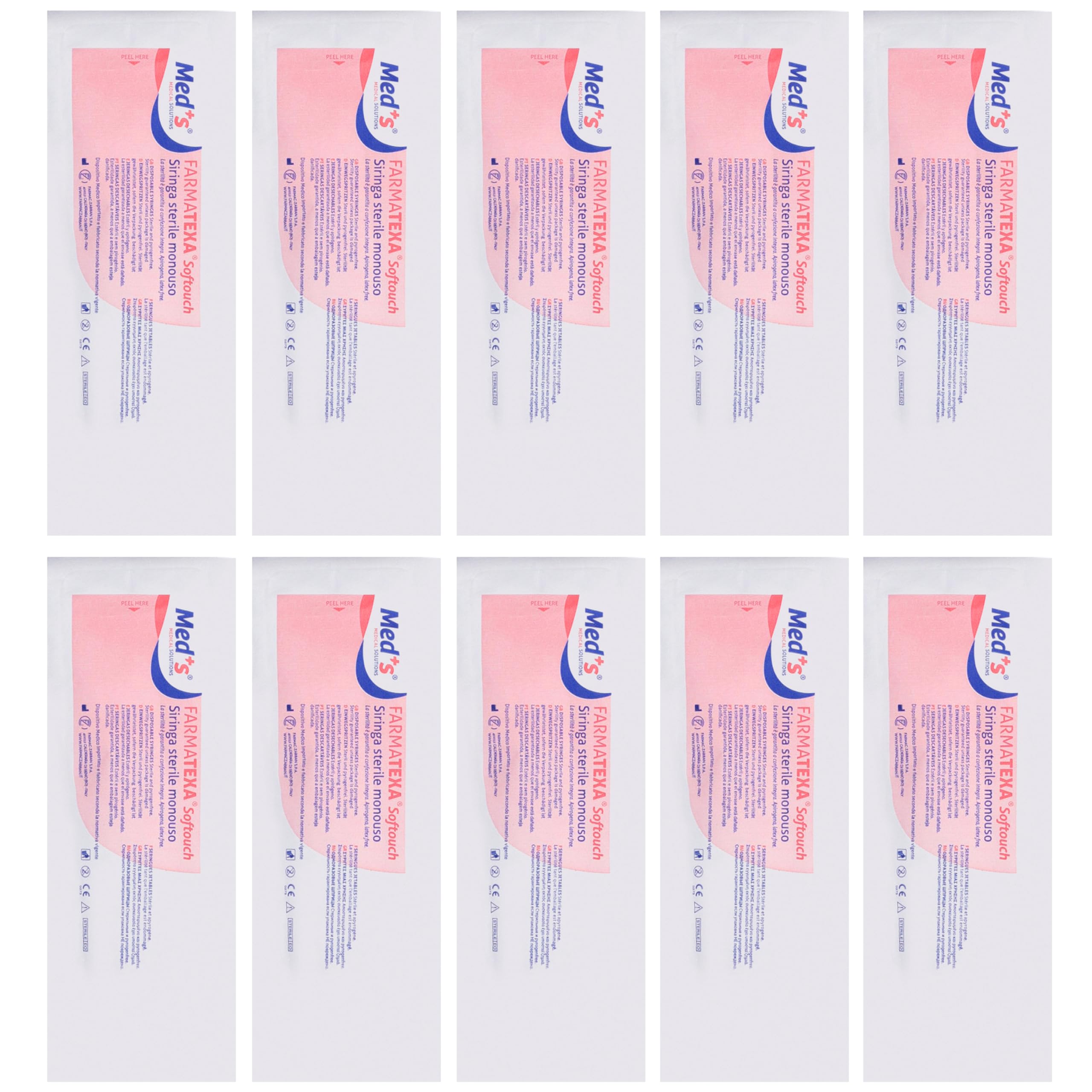 5 Siringhe monouso sterili da 1 ml attacco LUER LOCK - Siringa sterile senza ago