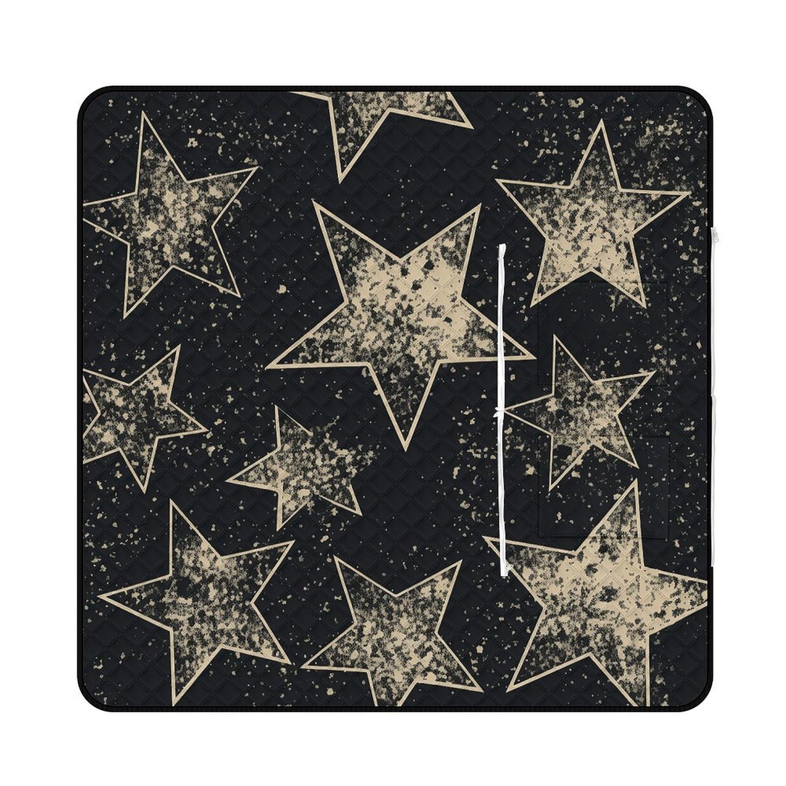 VstaDank Star Picnic Mat 150x150cm Extra Large Picnic Blanket with Zipper Waterproof Sandproof Beach Blanket Portable Beach Mat Foldable Camping Blankets for Park Grass Lawn Travel