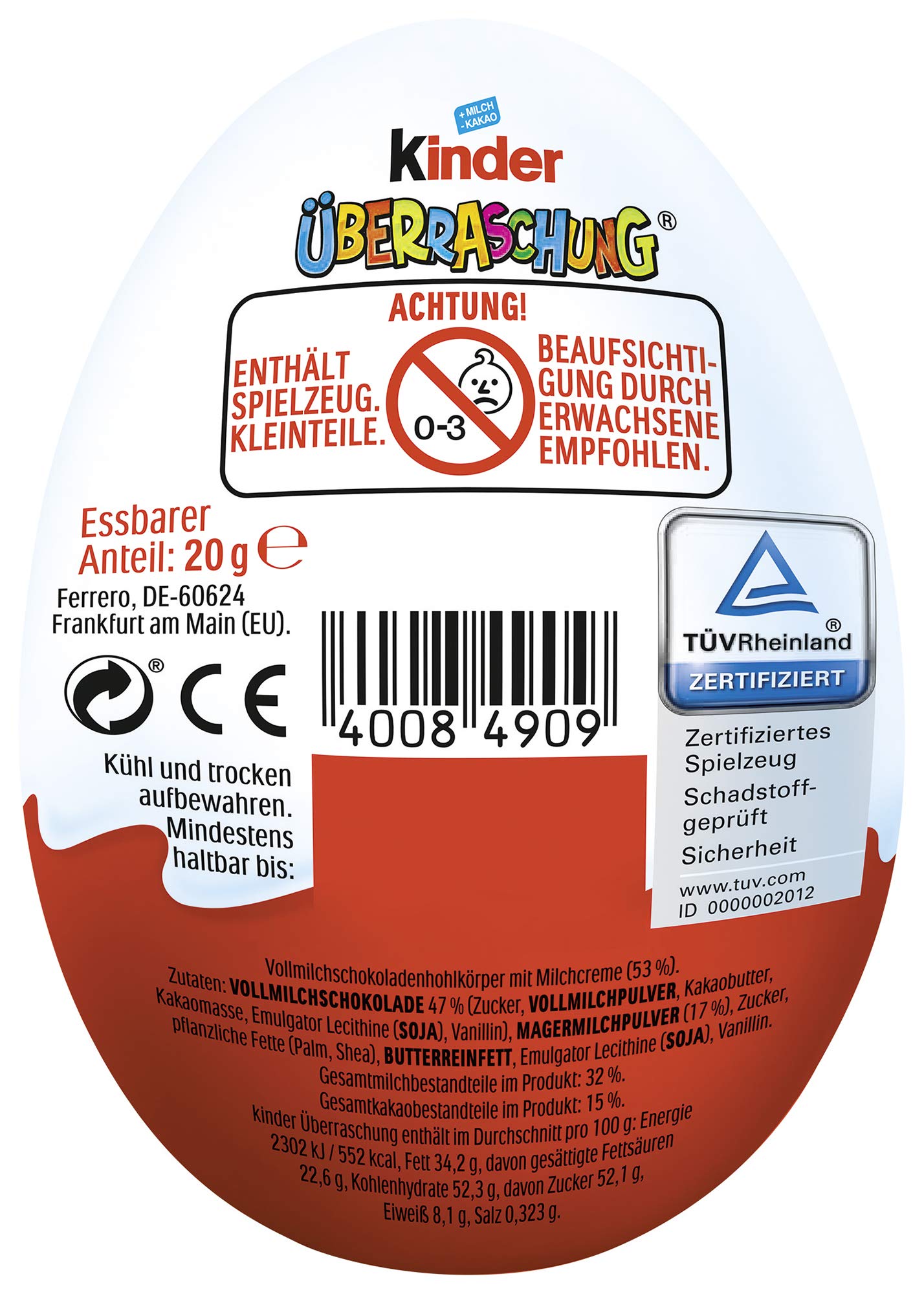 Kinder Überraschung Rosa-Ei | 36 Ü-Eier à 20 g