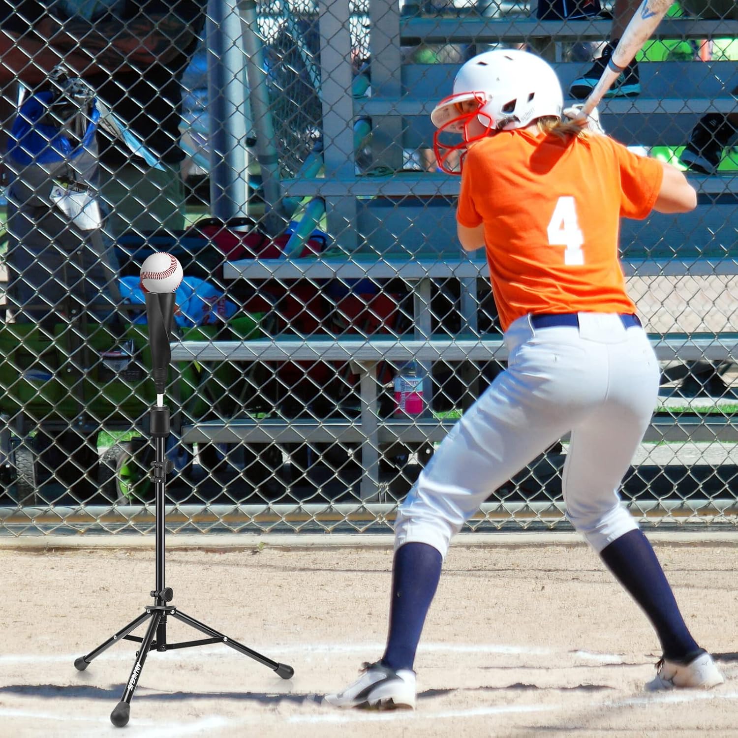Baseball Tee Batting Tee Softball Tee Portable Travel Hitting Tee,Easy Adjustable Height,Stable Tripod Stand