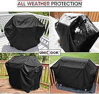 Vista 2 de Unicook Cubierta de parrilla de gas impermeable resistente al agua, cubierta de barbacoa de 65 pulgadas, material especial resistente a