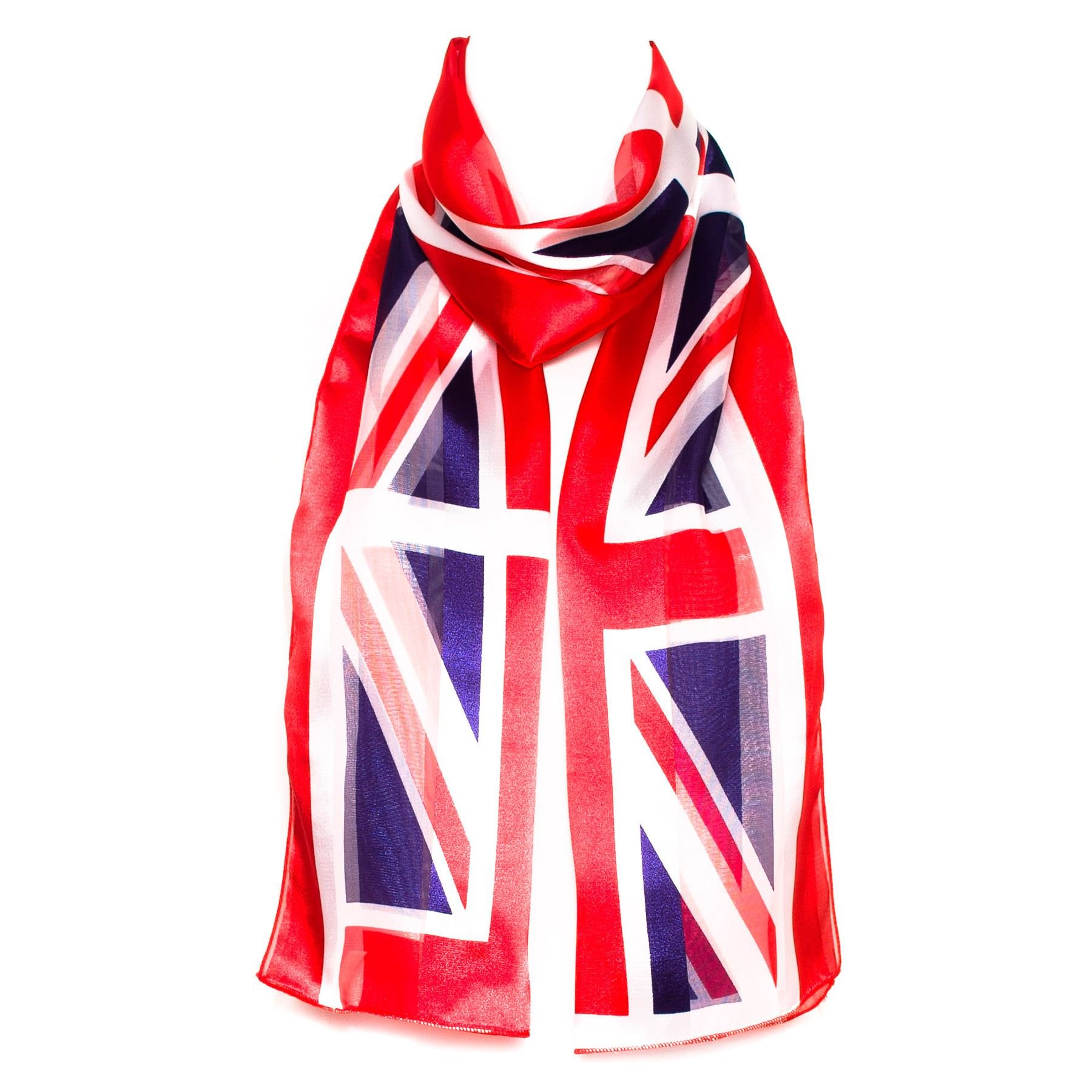 D2d Socks Women's Red-White-Blue Girls Union Jack Scarve/Scarf/Shawl Nationality Symbol - (Red-White-Blue)