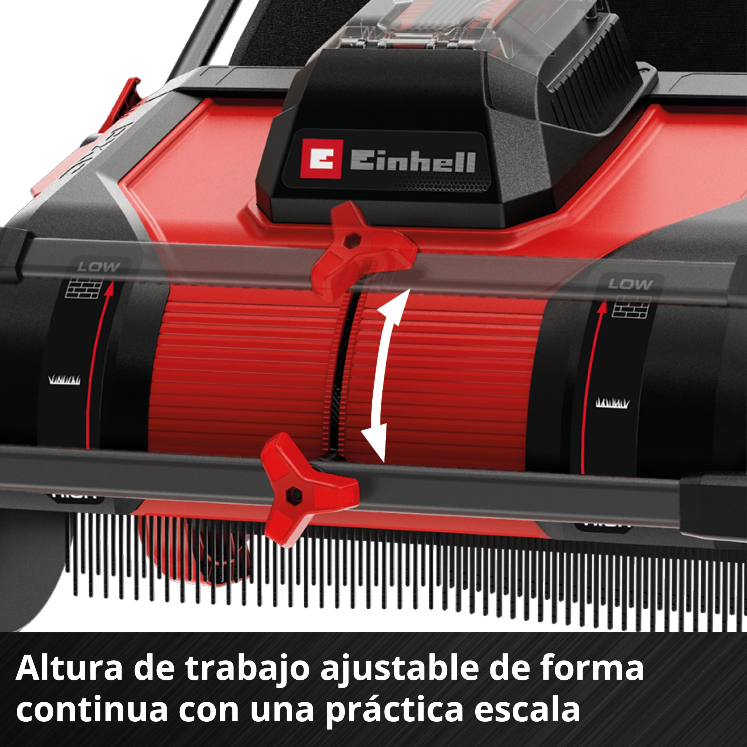 Einhell colector de Hojas y césped con batería GE-GC 18/55 Li E-Solo | PXC | 18 V | ancho de trabajo 55 cm | bolsa 100 l | cepillo rotativo | altura de trabajo ajustable | sin batería