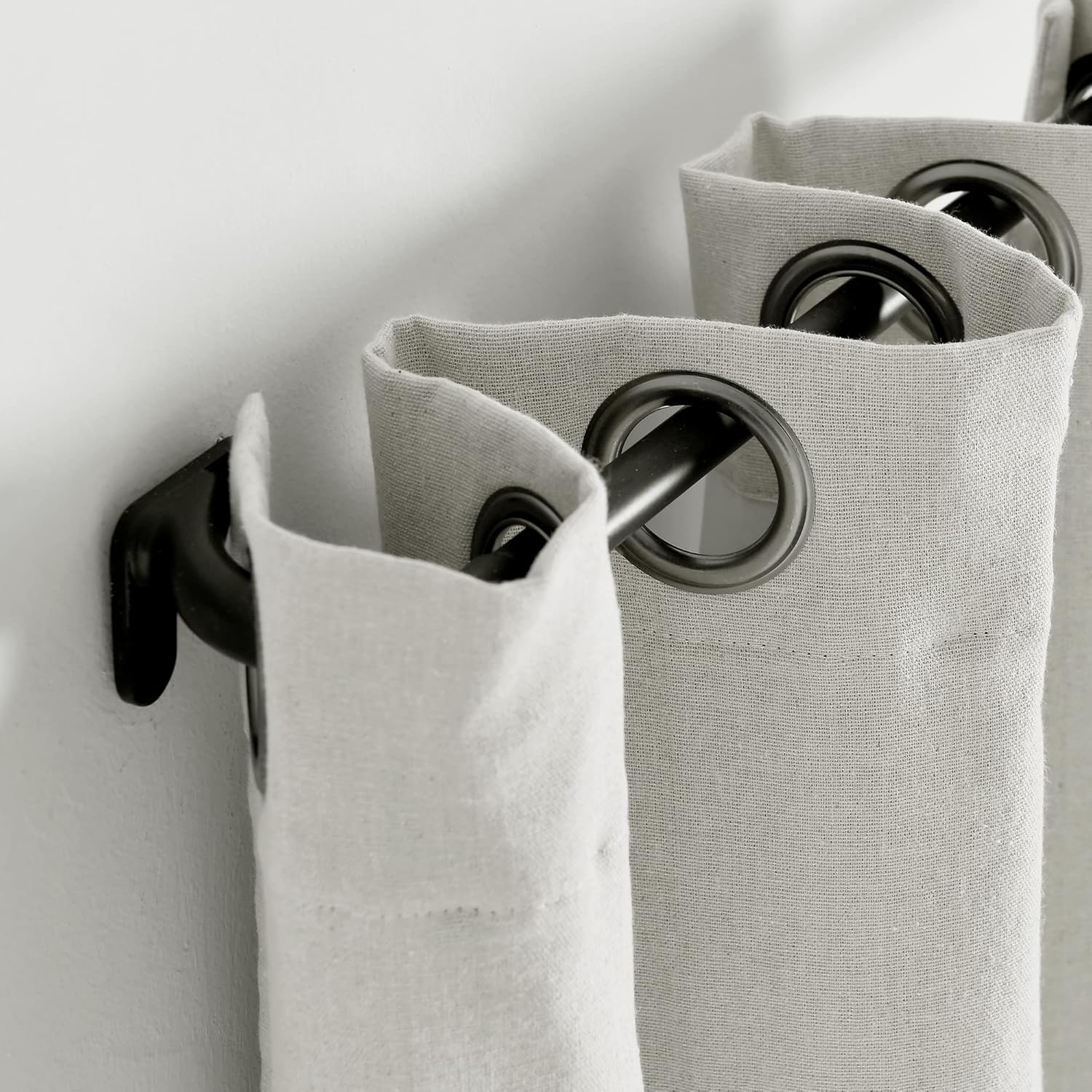 Light Gray Linen Blackout Grommet Window Curtain Panel 38" x 84"