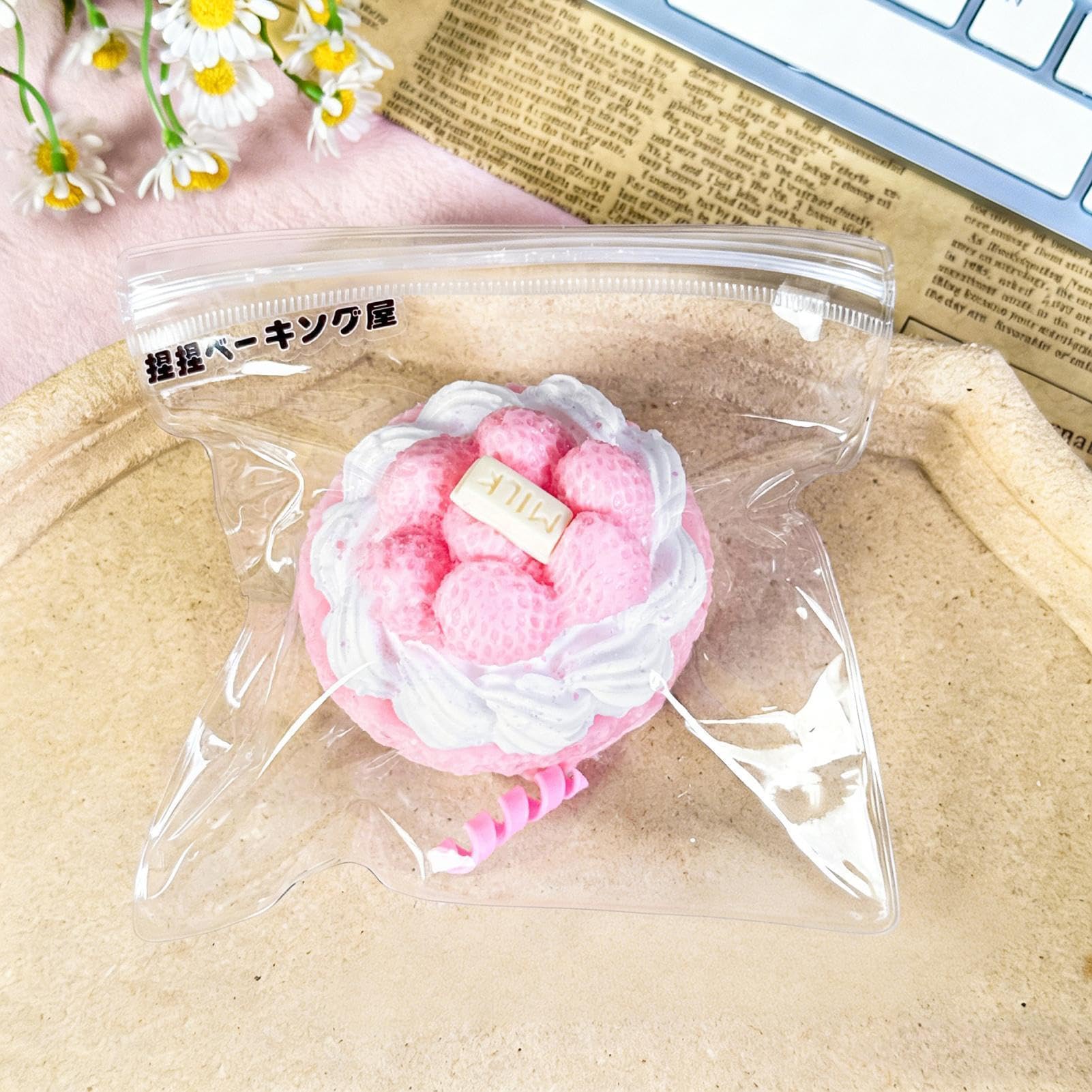 Cake Squeeze, Cake Click Stress Relief Clicker, Squeeze Dessert Stress Ball - Image 2