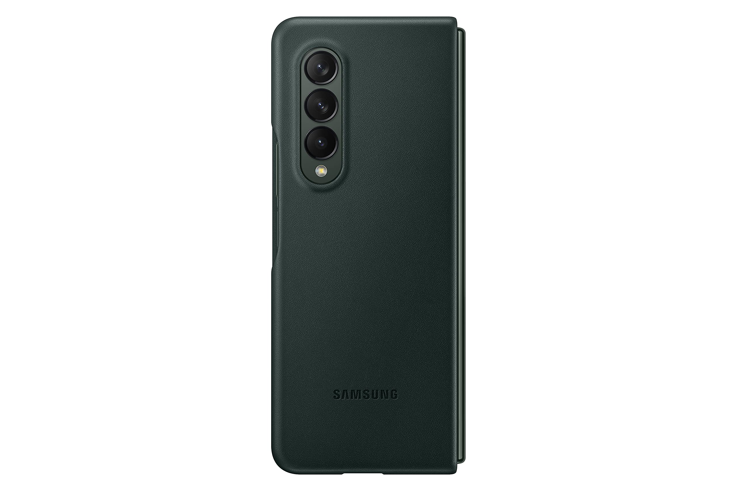 Samsung Galaxy Z Fold 3 Phone Case, Leather Protective Cover, Heavy Duty, Shockproof Smartphone Protector, US Version, Green, (EF-VF926LGEGUS)