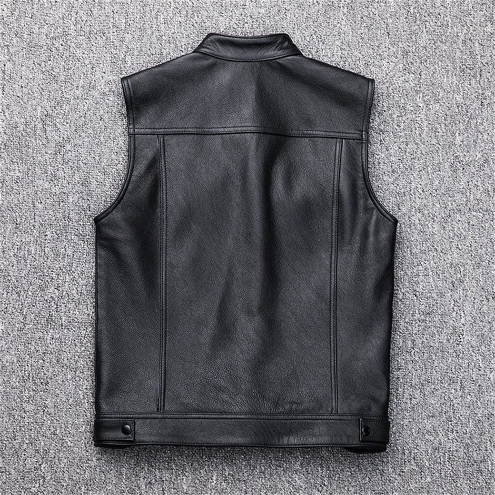 PU gilet in pelle gilet nero gilet senza maniche giacca spessa moto sottile gilet multi tasca cerniera