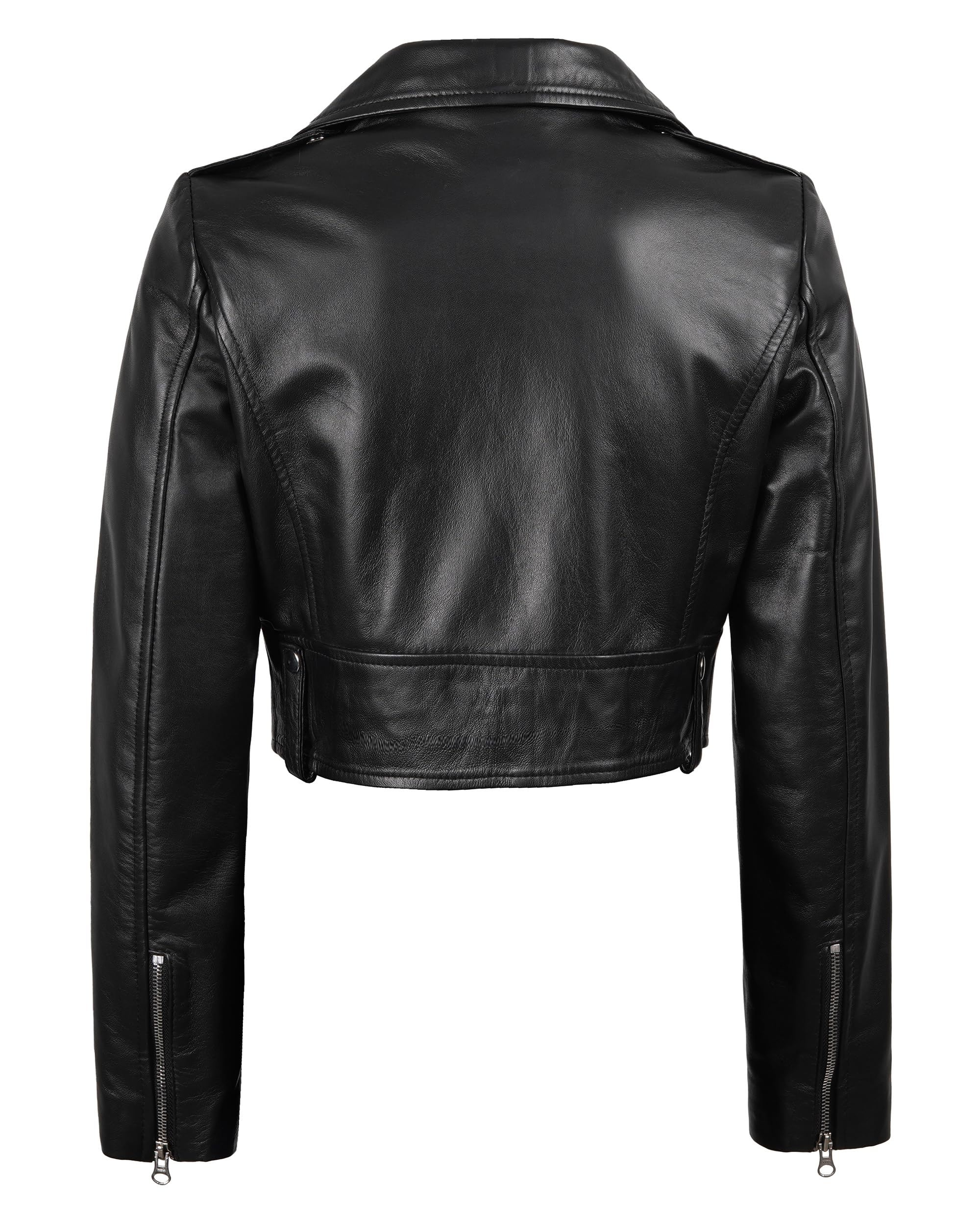 fjackets Giacca da donna in vera pelle di agnello da donna, elegante giacca in pelle corta da donna