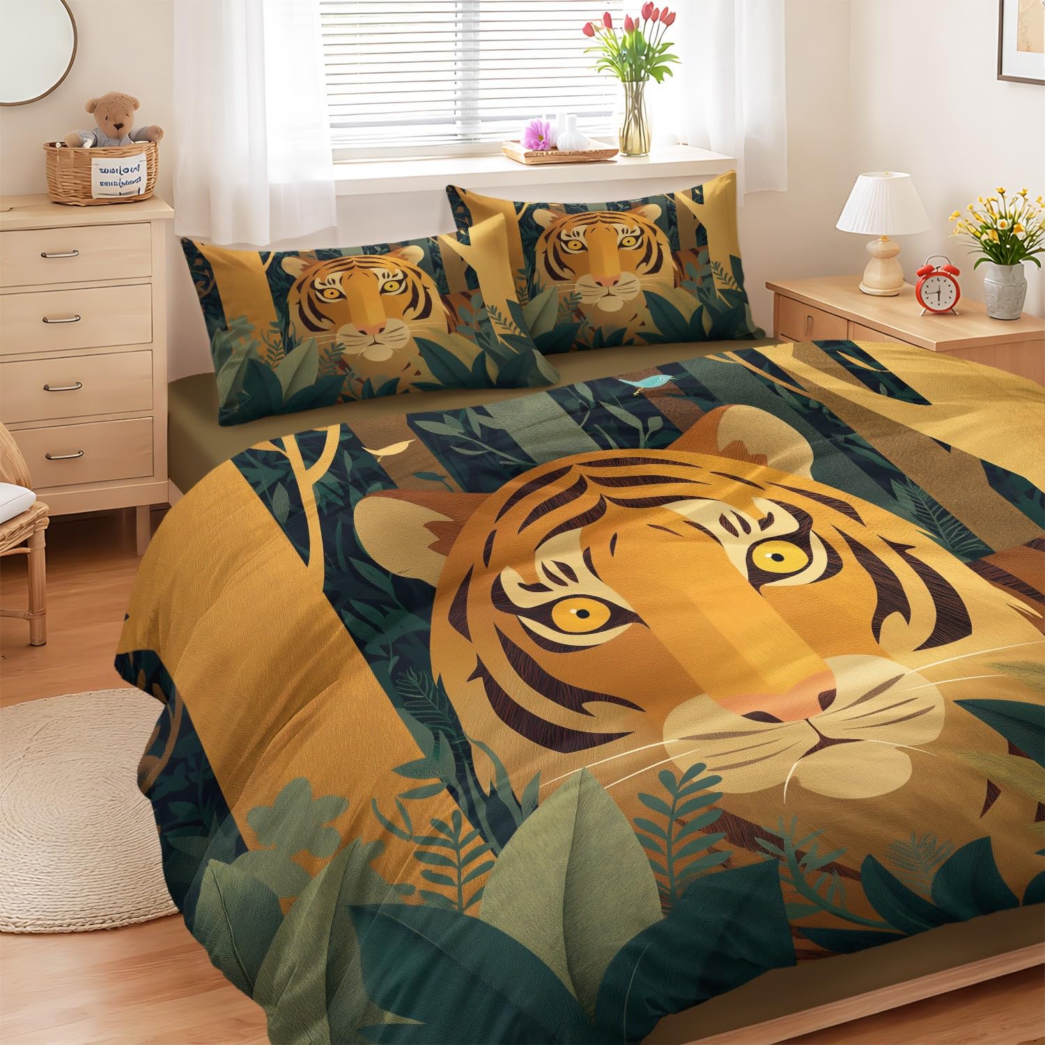 Housse de couette 140x200 microfibre anti-plis et facile à laver pour lit enfant
