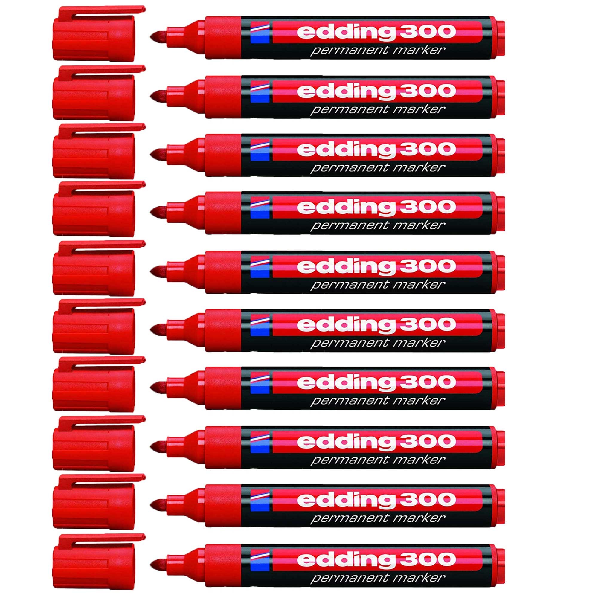 Edding Marcador permanente 300 rojo 4-300002 Ve=10