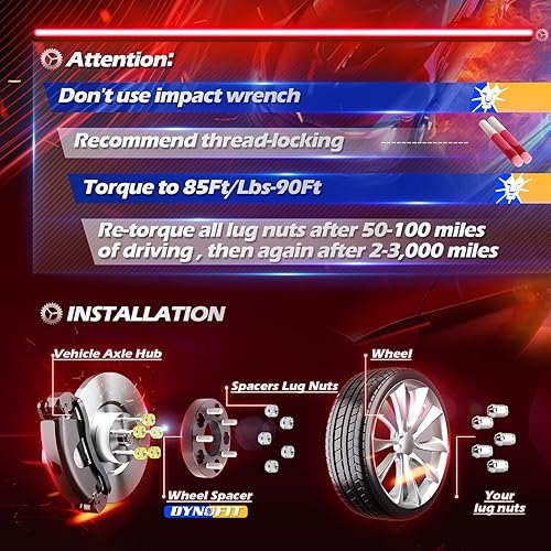 Miniatura 8 de dynofit Adaptadores de espaciadores de rueda forjados de 6 x 5.5 a 6 x 5.5 pulgadas para Silverado 1500 Sierra 1500 Yukon 2019-2024 Ram 1500