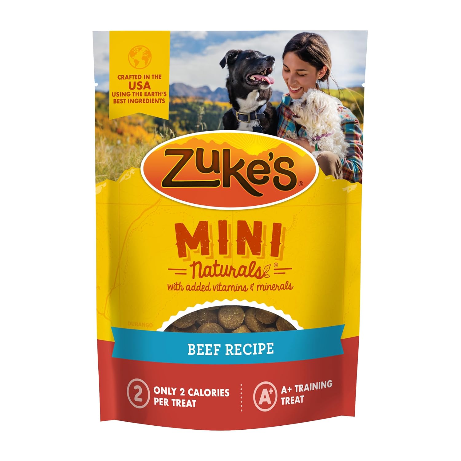 Zukes Mini Naturals Soft And Chewy Dog Treats For Training Pouch Natural Treat Bites With Beef Recipe -