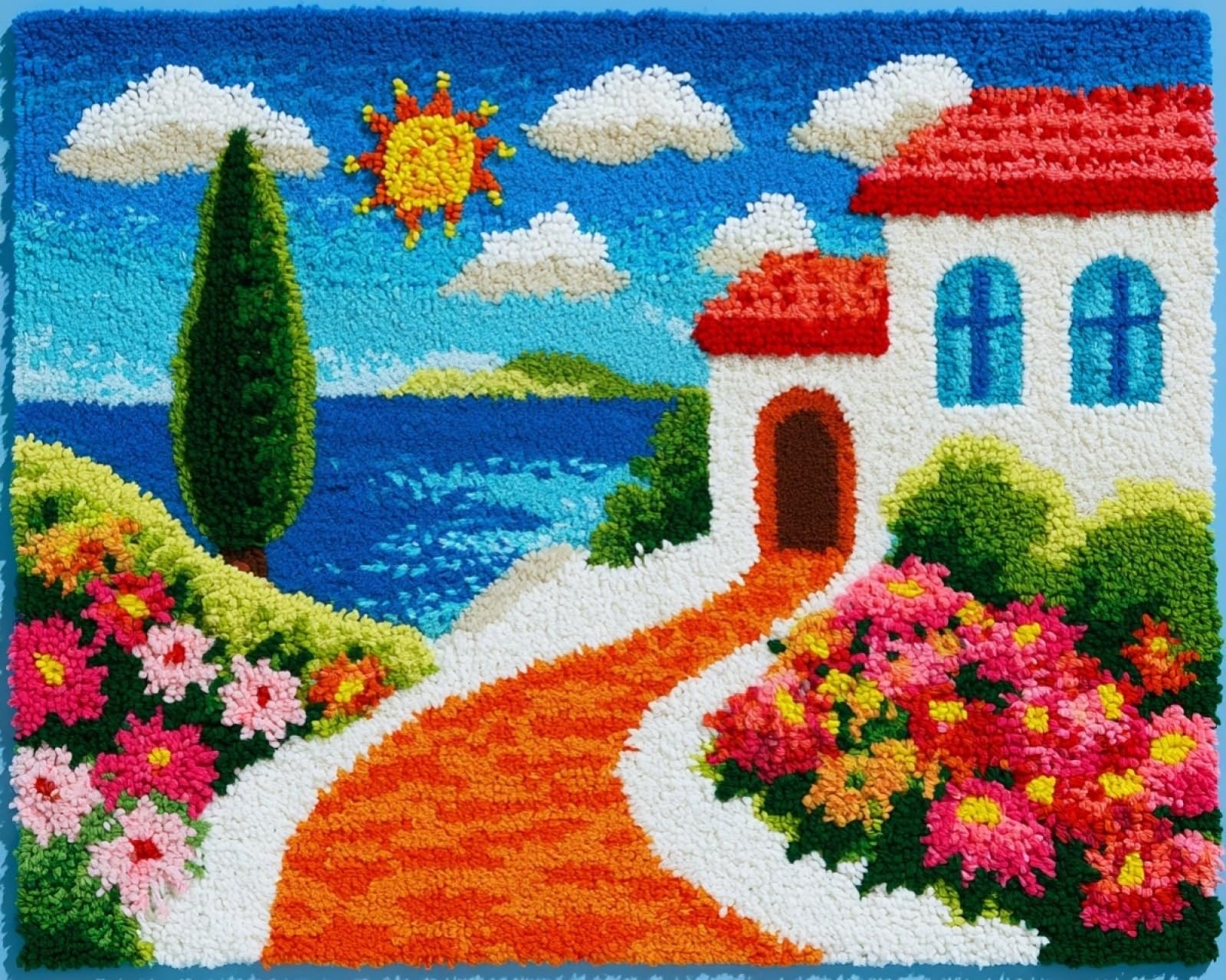 Wallphantom Latch Hook Kits Rugs,Summer Landscape