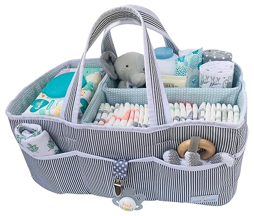 Lily Miles Organizador grande para pañales para bebés, bolsa organizadora para bebés o niñas, cesta de baby shower, artículos imprescindibles para