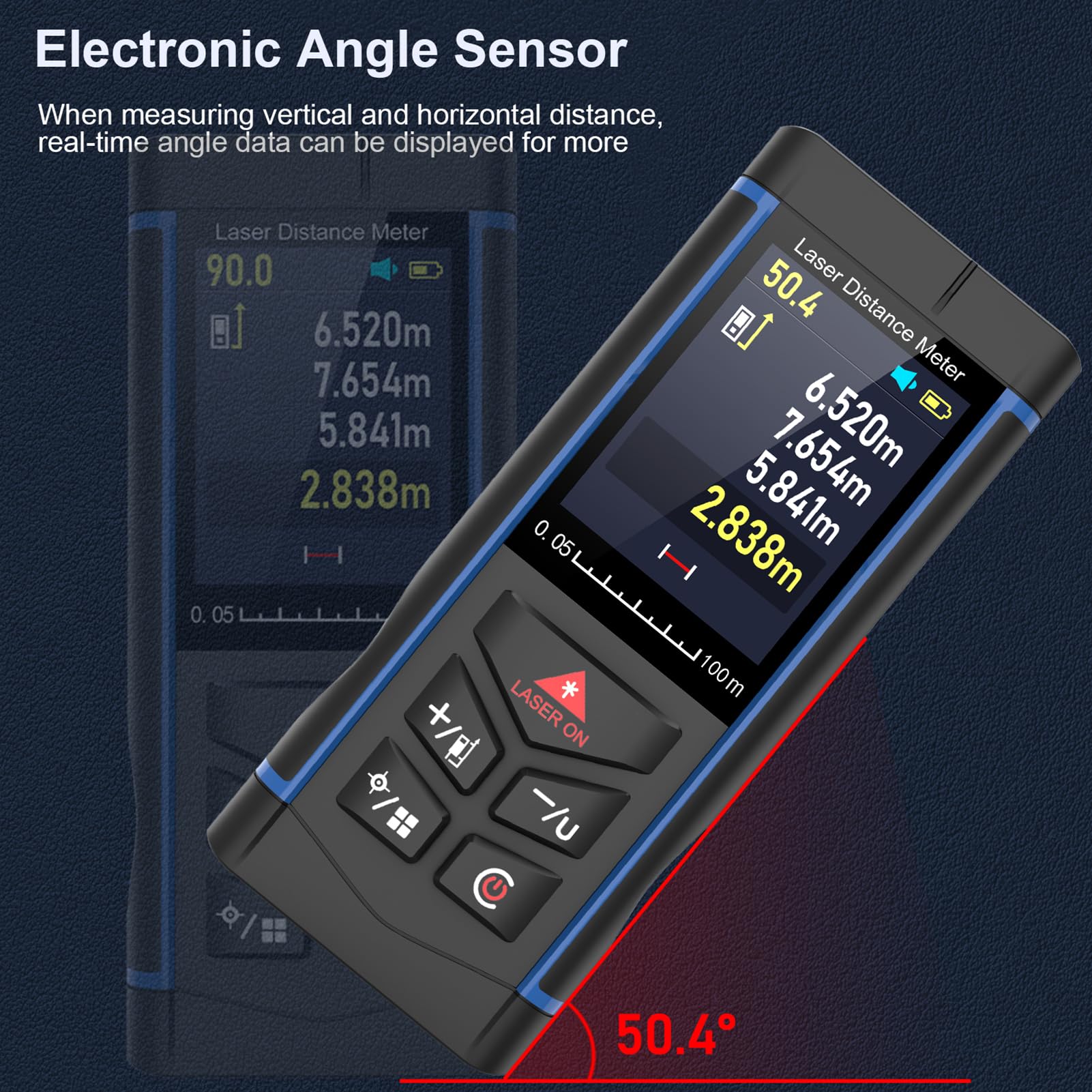 Télémètre Laser 100m avec Caméra 6X, Précision ±2mm, Niveau Électronique, Angle en Temps Réel, Mesure de Distance Intérieure et Extérieure, Trépied Inclus