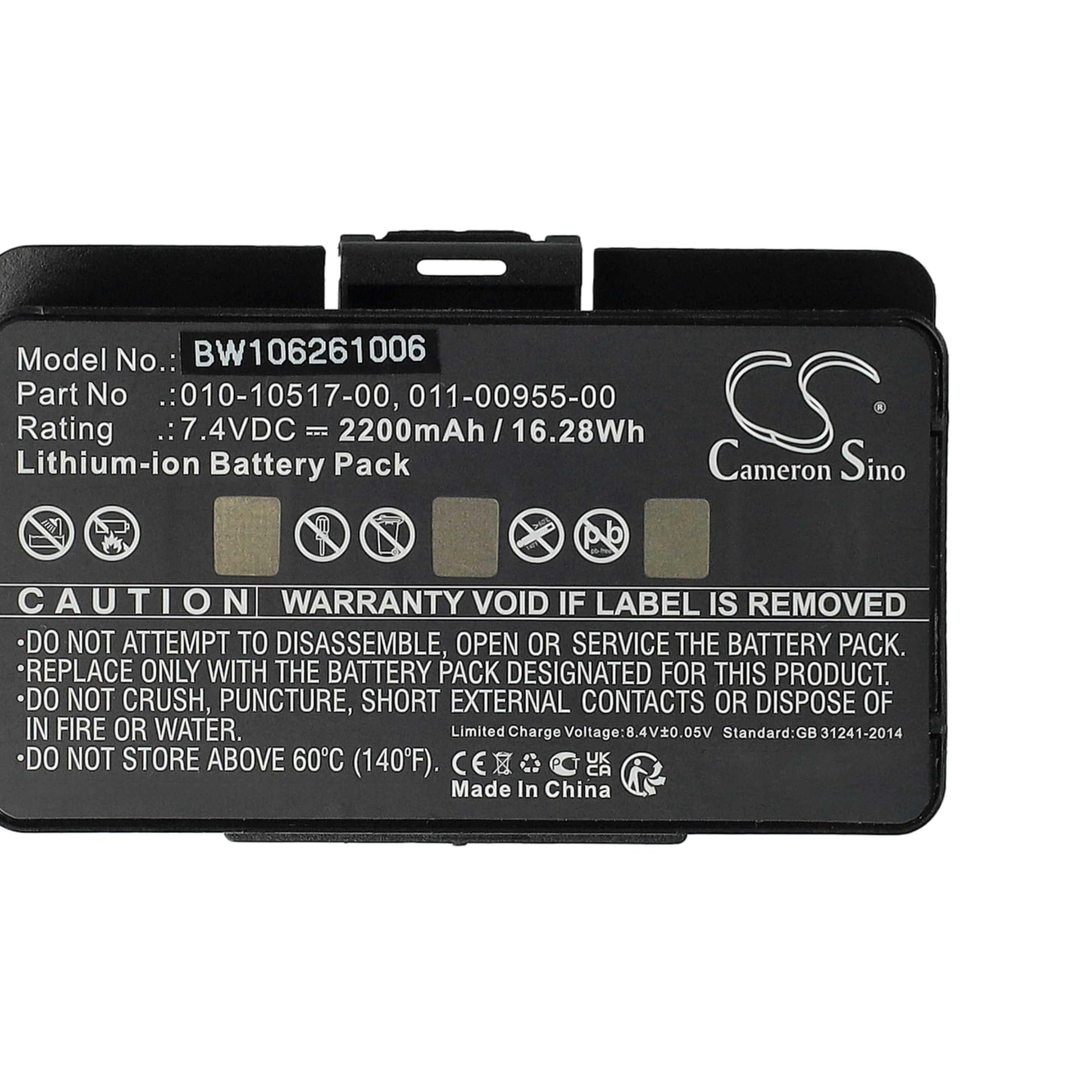 Cameron Sino CS-GME305SL - Batteria per GPS Garmin GPSMAP 276, GPSMAP 276c, GPSMAP 296, GPSMAP 396, GPSMAP 496, Li-ion, 2200 mAh