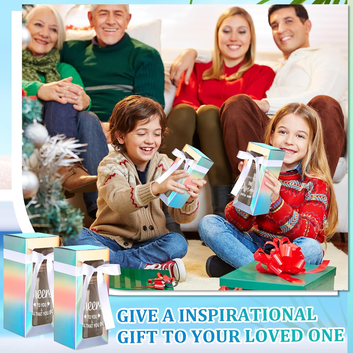 24 Sets Team Gifts Bulk for Employee Appreciation Thank You 16 oz Glass Cups with Bamboo Lids Straws Inspirational Birthday Gift Boxes for Coworkers Staff Teachers Nurse(Assorted)