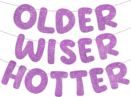 Miniatura 8 de Fulmoon Juego de 3 carteles de cumpleaños con purpurina para mujeres de 30, 40, 50, 60, 70, 80, cumpleaños, regalo de cumpleaños (plateado)