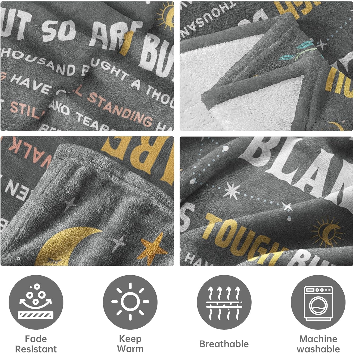 SteadStyle Cancer Care Gifts for Women, Get Well Soon Gifts Blanket for Her Him, Cancer Fighter Inspirational Quote Chemo Patient Gift - Meaningful Caring Message Battle Blanket - Image 3