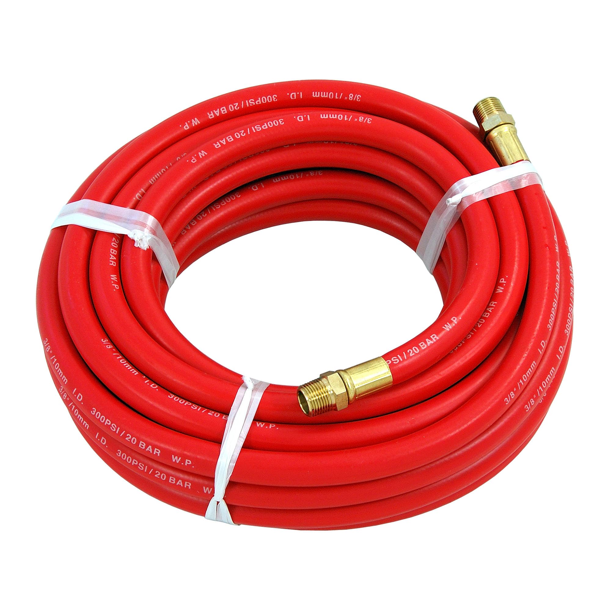 Neilsen CT0002-3/8in x 30ft Rubber Air Hose | 300 PSI Working Pressure | BSP Brass Fittings | Flexible Heavy-Duty Hose for Air Compressor and Pneumatic Tool Applications