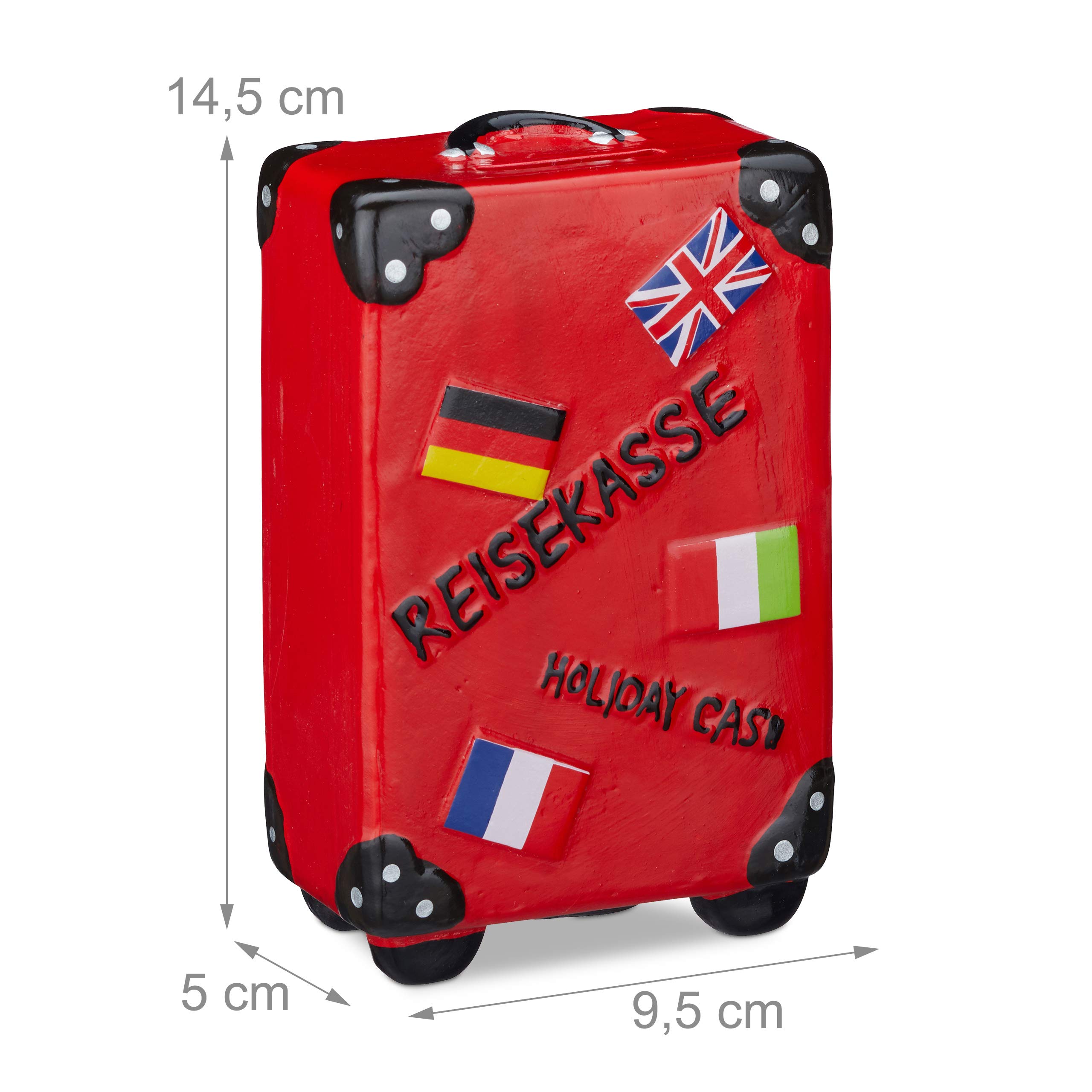 Tirelire valise de vacances rouge
