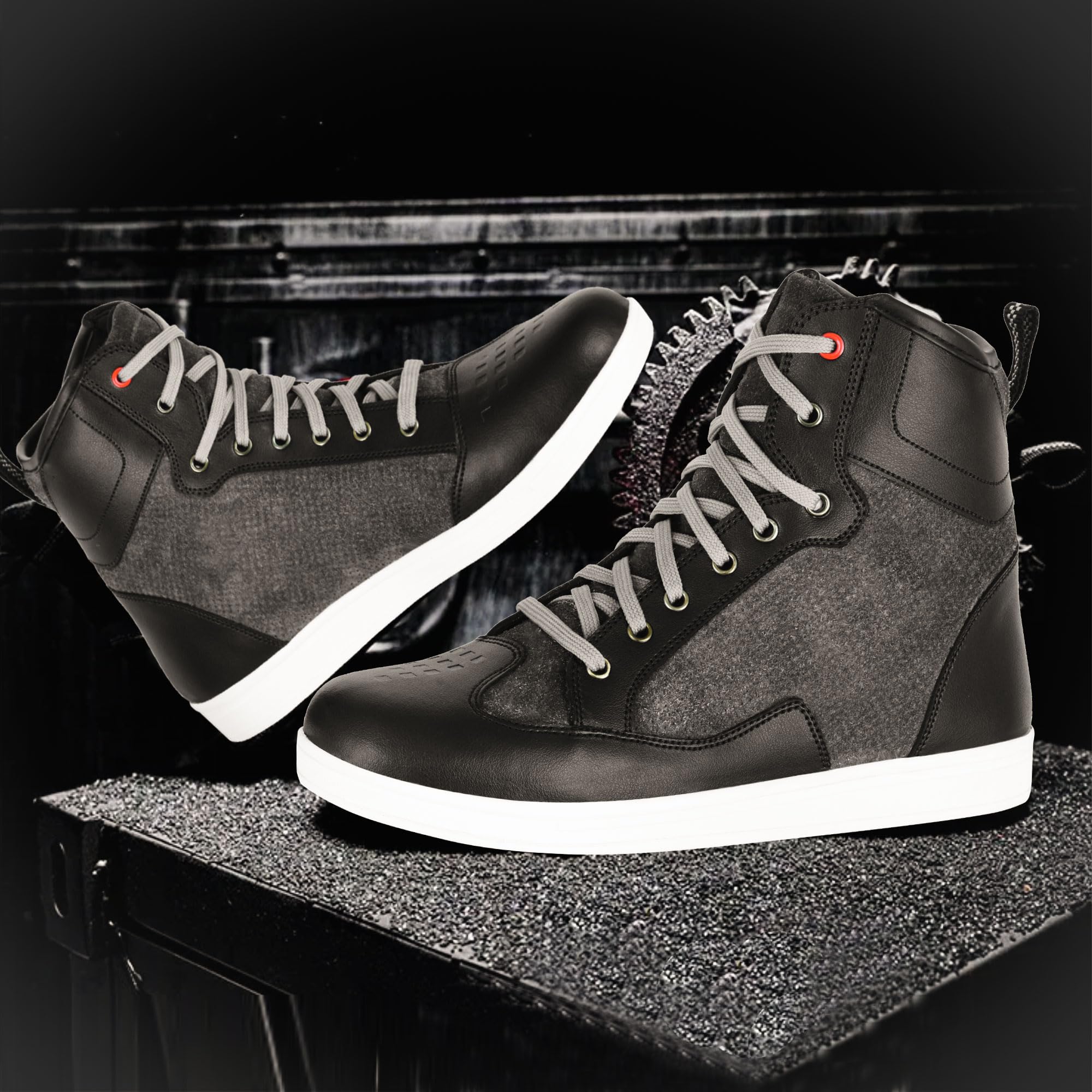 Botas de motocross para hombre, botas protectoras impermeables, zapatos de motocicleta, suela de goma antideslizante