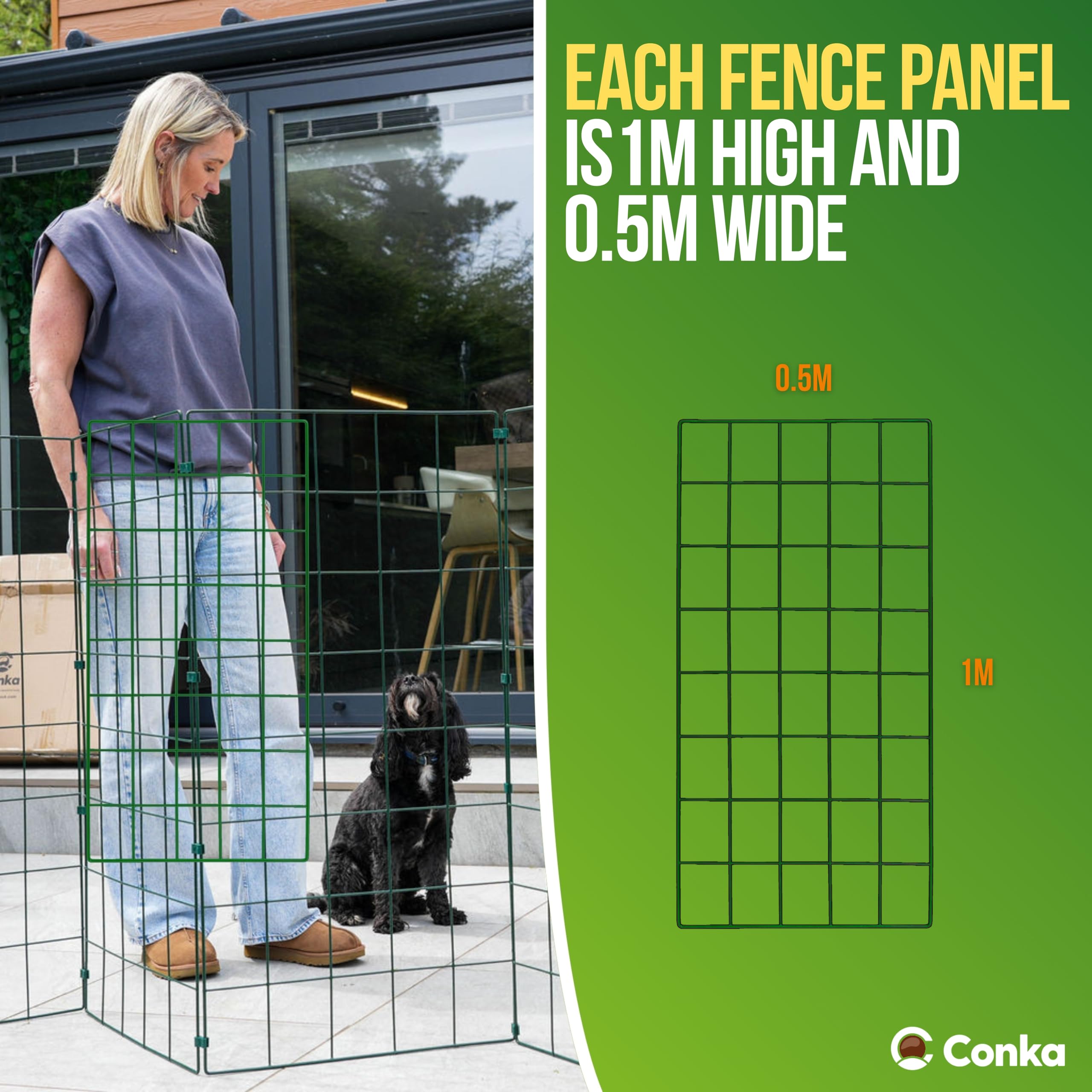 15ft Clôture et Parc pour Chien - Intérieur et Extérieur avec Grillage - Idéal pour Chiot