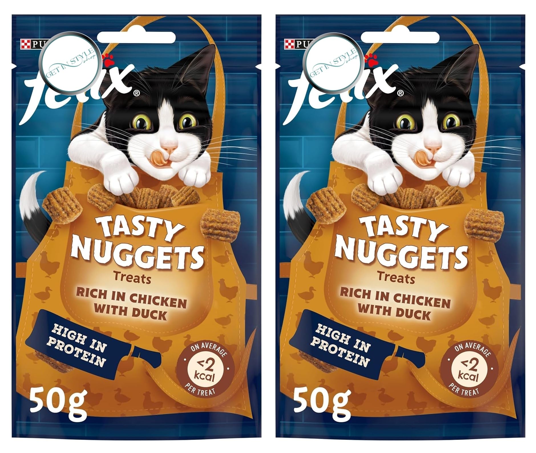 2x 50g Tasty Nuggets Chicken & Duck Cat Treats – Bundled by GetInStyle Shop