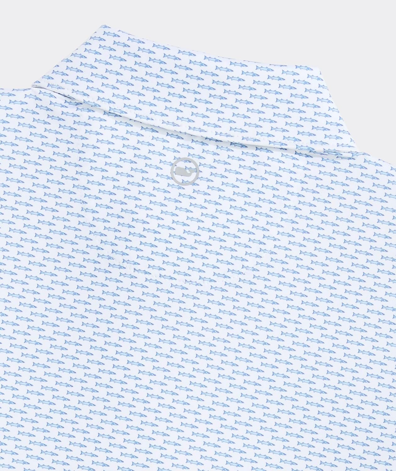 Vineyard Vines Boys' Printed Sankaty Performance Polo, Micro Barracuda, L