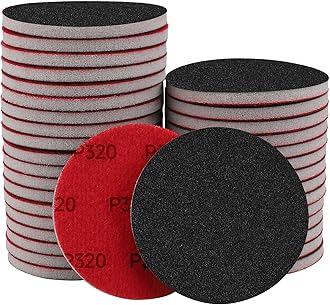 20Pcs 3 Inch Hook and Loop Sanding Sponge Disc with Buffer Backing 320 Grit Wet or Dry Sanding Sheets Reusable Hand Sander Sandpaper - Curved Surface Sanding Pads for Automotive Wood Metal