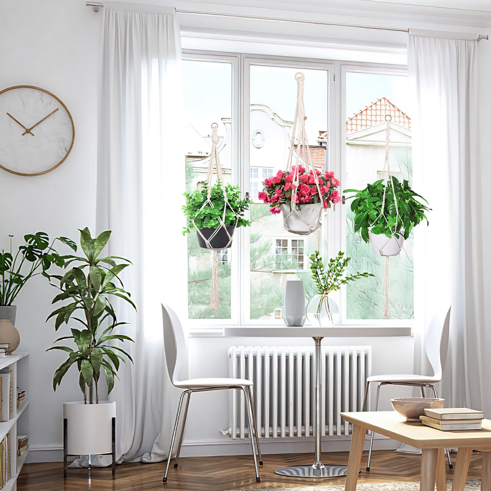 Snapklik.com : Macrame Plant Hanger - 3 Pack Indoor Hanging Planter