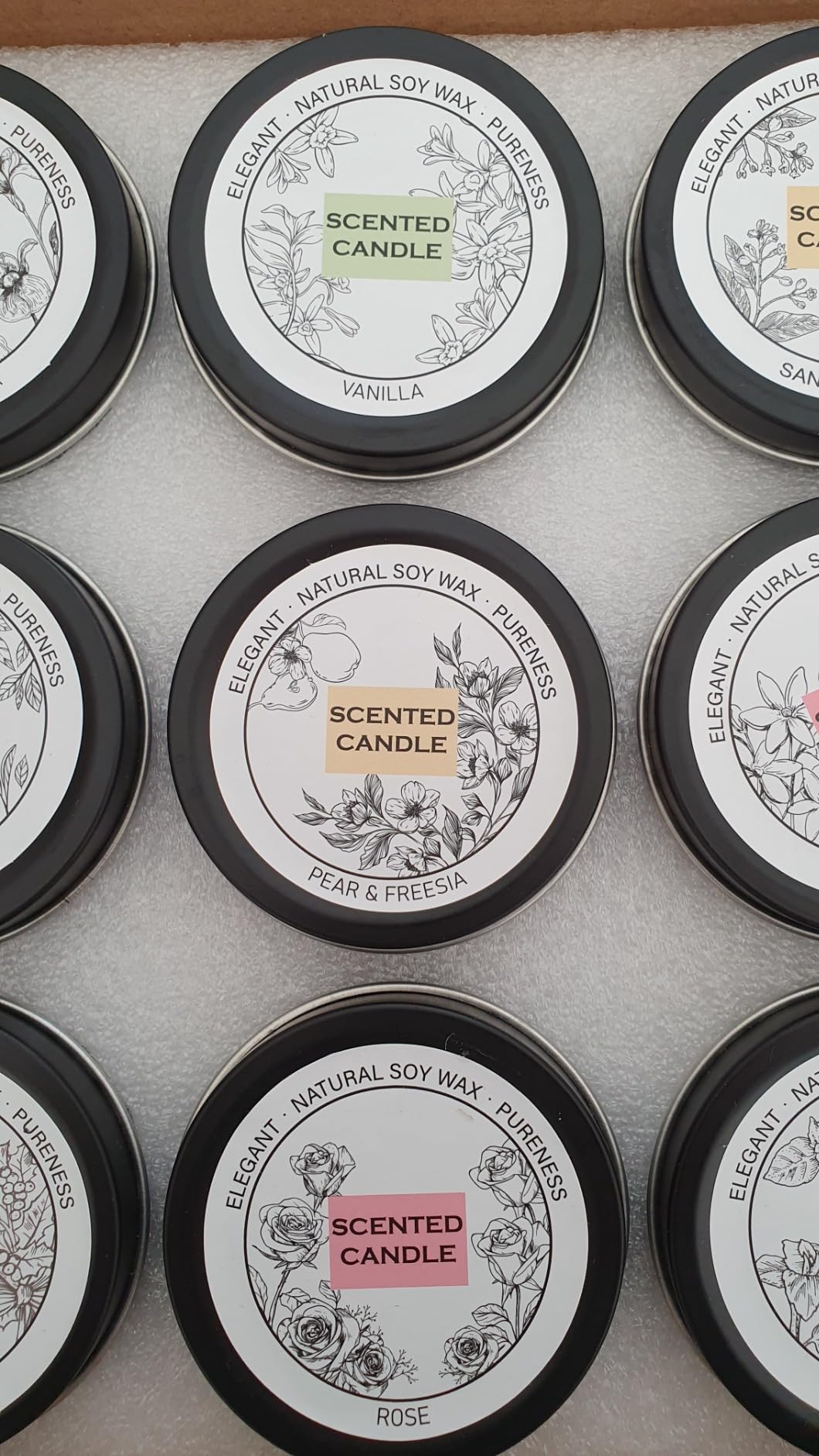 Lot De 9 Bougies Parfumées En Cire De Soja Pour L'aromathérapie