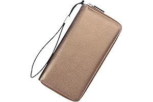 Spacious Copper Wallet for Women: RFID Protection, Leather Phone Holder