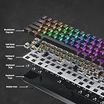 GK61 Clavier de jeu mécanique - 61 Clés Multi Couleur RGB Illuminées LED Fil rétro-éclairé programmable pour PC/Mac Gamer Clicky Switch (Gateron Optical Blue)