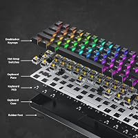 GK61 61 Gombos Mechanikus Gaming Billentyűzet RGB LED Háttérvilágítással - Gateron Optical Yellow, White 5