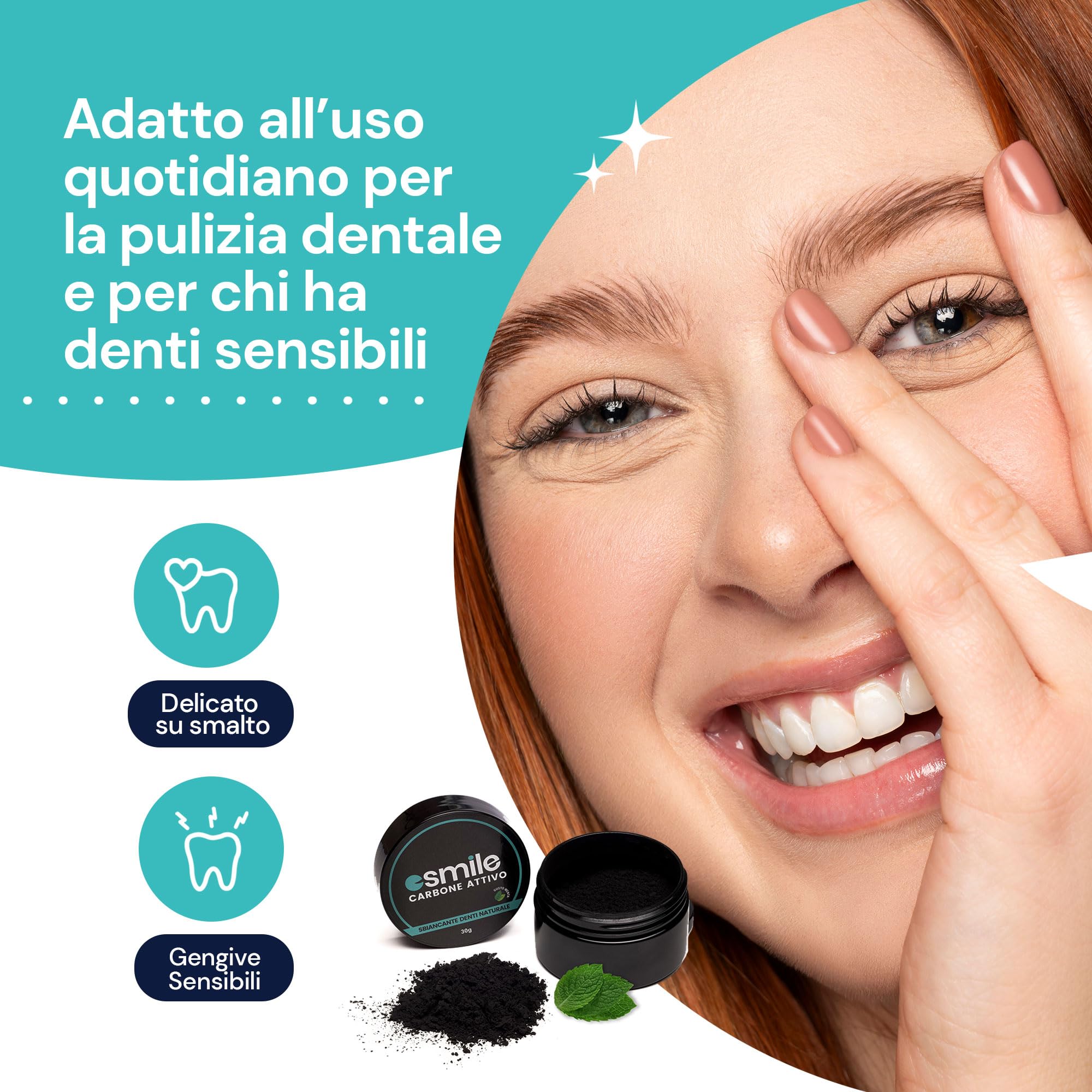 ESMILE: Kit lampada led + Strisce sbiancanti + Carbone