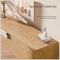 Vista 8 de TOLEAD 70" TV Console, Mid Century Modern Media Console for 55/65/75 Inch TV, Low Profile TV Stand with Fluted Sliding Doors, Boho Light Wood