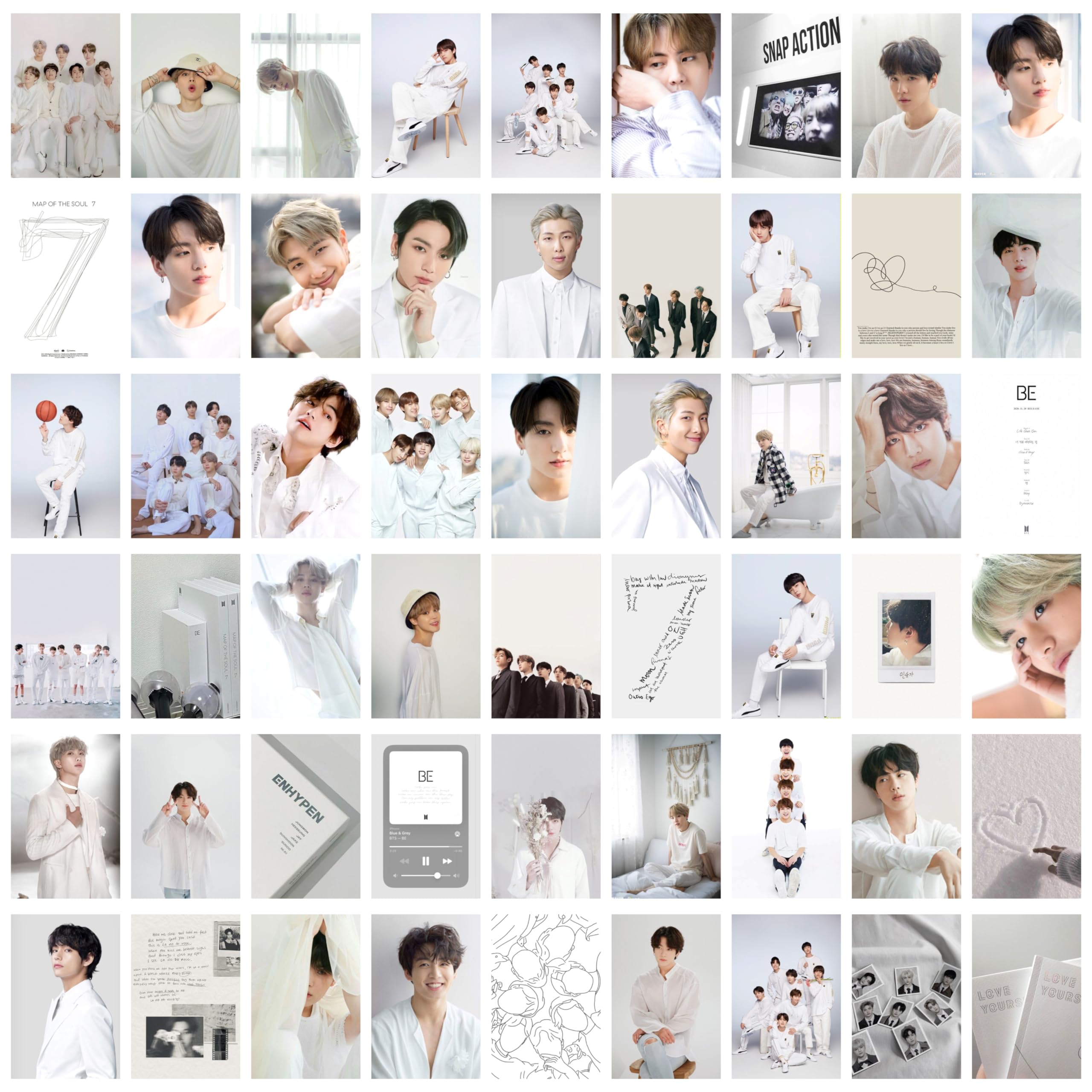 Craft Qila 54 Peel-N-Stick BTS White Wall Collage Kit | BTS K-pop