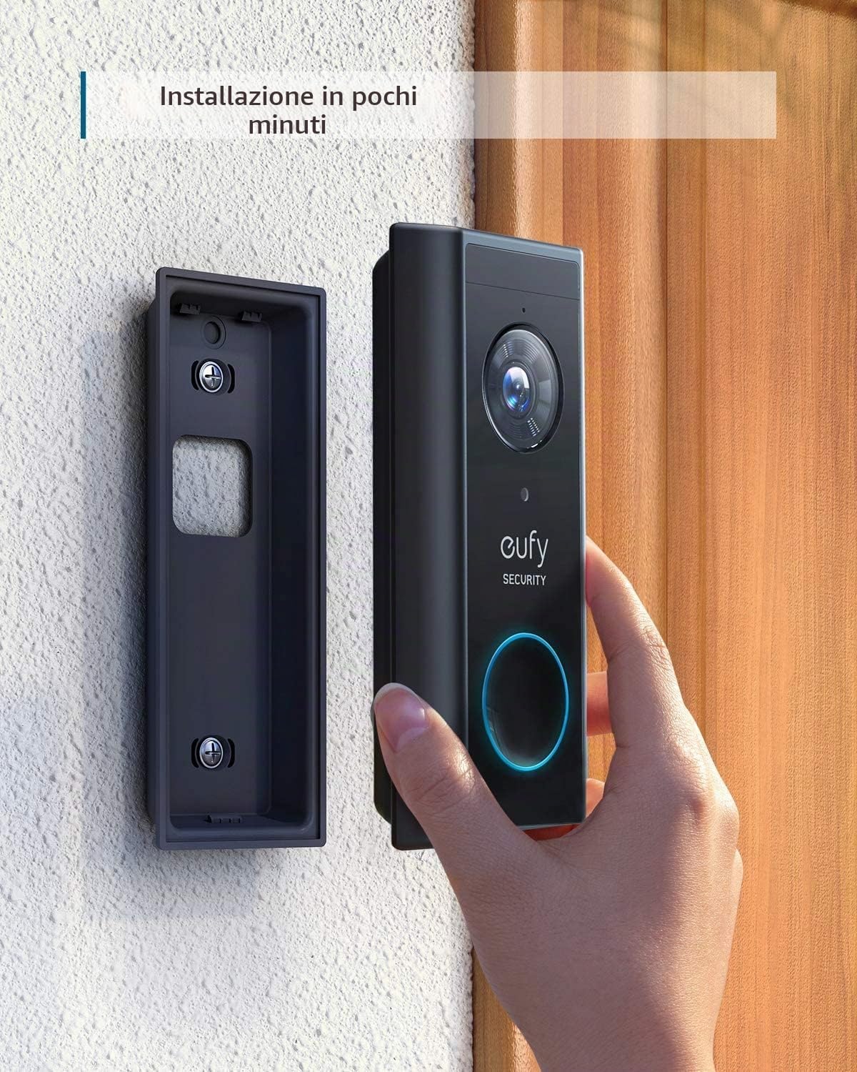 eufy Security, Campanello video senza fili con batteria, 2 K HD, campanello con fotocamera, riconoscimento intelligente delle persone, funzione audio su entrambi i lati (Ristrutturata)