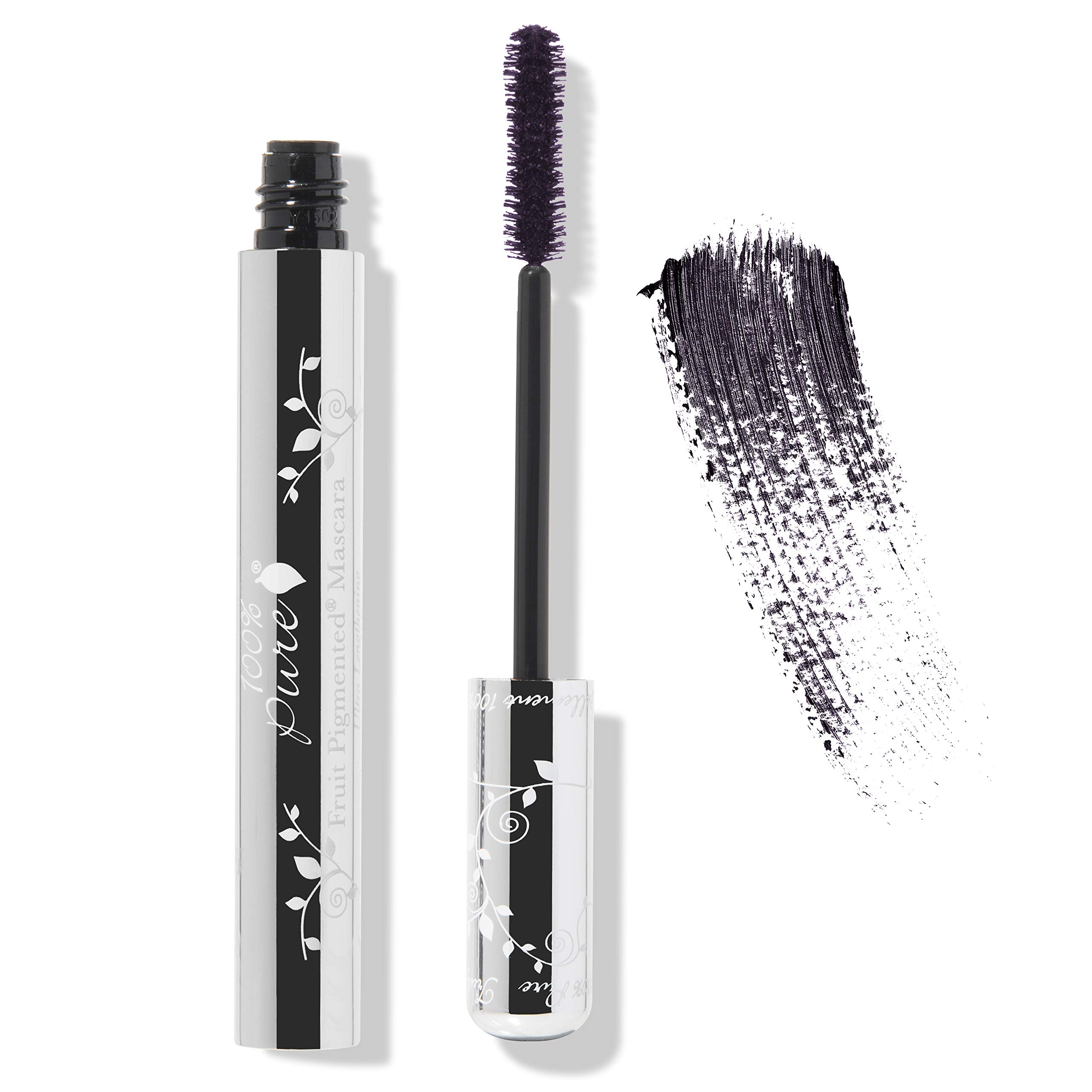 100% Pure: Fruit Pigmented Mascara Blackberry.24 oz, All Natural, Organic Formula that Lengthens and Separates Eyelashes, Smudge and Flake Resistant, Colors with Blackberry and Cocoa Pigments