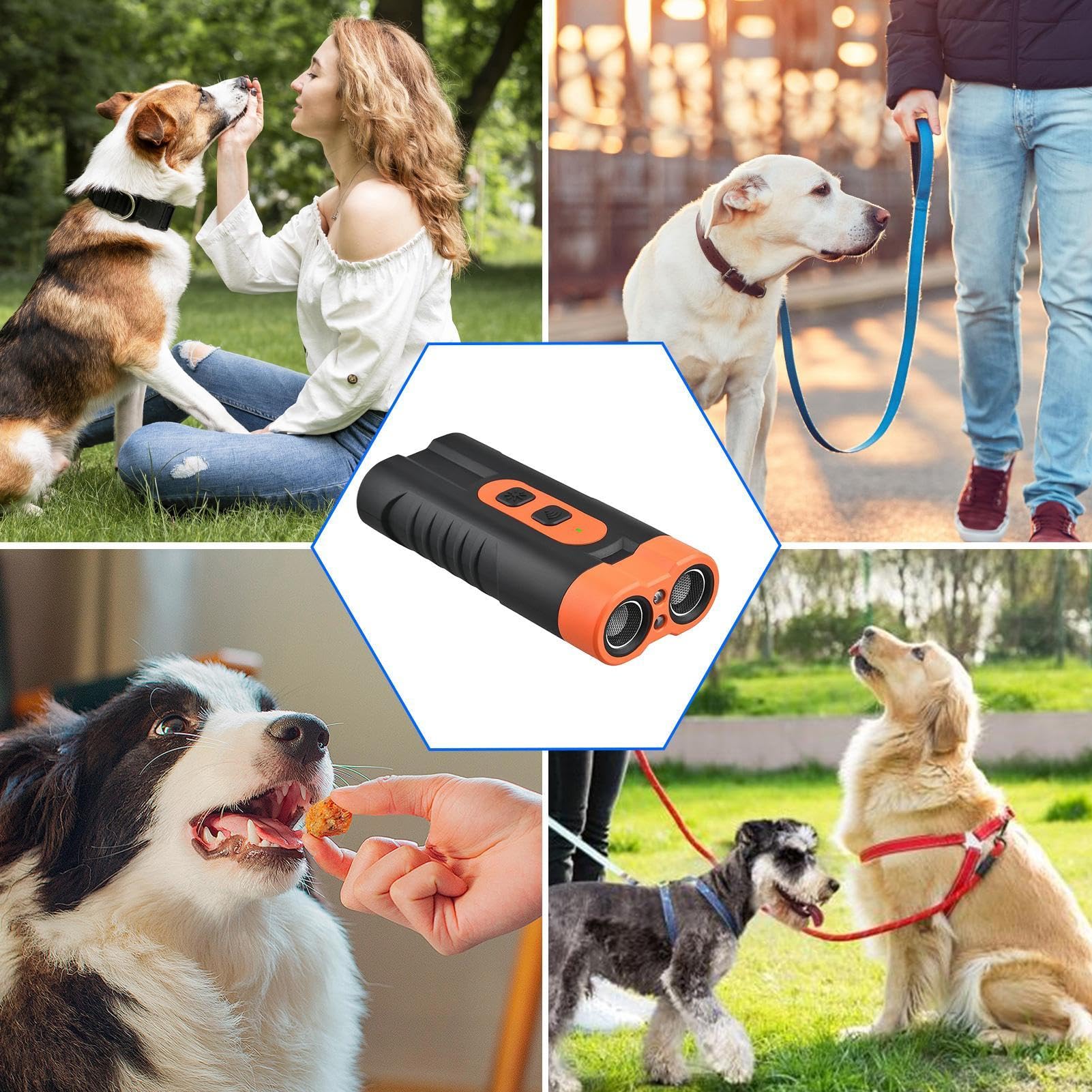 Dispositivo anti-abbaio – Dispositivo anti-abbaio ricaricabile per cani, dispositivo ad ultrasuoni per allontanare l'abbaio del cane, dispositivo efficace per addestrare l'abbaio del cane, dispositivo